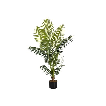 Monarch Specialties Artificial Plant, 57" Tall, Palm Tree, Indoor, Faux, Fake, Floor, Greenery, Potted, Real Touch I 9536